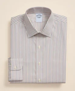Supima® Cotton Non-Iron Pinpoint Oxford Ainsley Collar, Stripe Dress Shirt