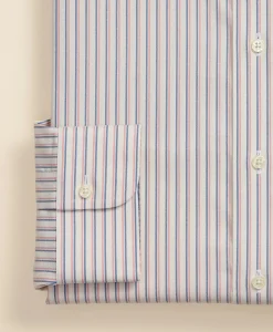 Supima® Cotton Non-Iron Pinpoint Oxford Ainsley Collar, Stripe Dress Shirt