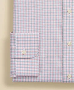 Supima® Cotton Non-Iron Pinpoint Oxford Ainsley Collar, Check Dress Shirt