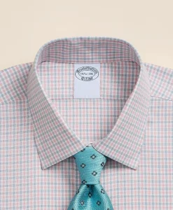 Supima® Cotton Non-Iron Pinpoint Oxford Ainsley Collar, Check Dress Shirt