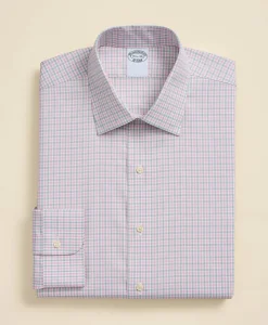 Supima® Cotton Non-Iron Pinpoint Oxford Ainsley Collar, Check Dress Shirt