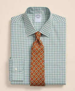 Supima® Cotton Non-Iron Pinpoint Oxford Ainsley Collar, Windowpane Dress Shirt