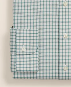 Supima® Cotton Non-Iron Pinpoint Oxford Ainsley Collar, Windowpane Dress Shirt