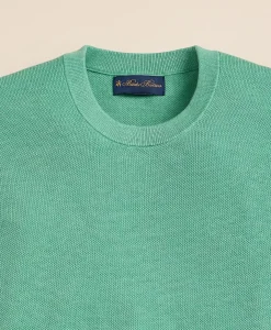 Supima® Cotton Pique Crewneck Sweater