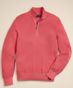 Supima® Cotton Pique Quarter-Zip Sweater