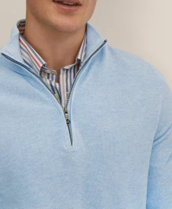 Supima® Cotton Pique Quarter-Zip Sweater