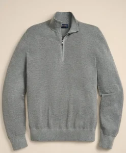 Supima® Cotton Pique Quarter-Zip Sweater