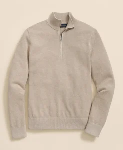 Supima® Cotton Pique Quarter-Zip Sweater