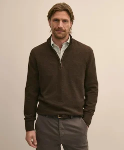 Supima® Cotton Pique Quarter-Zip Sweater