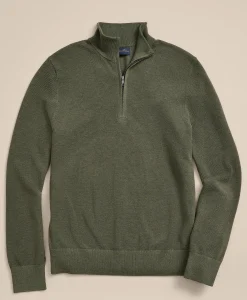 Supima® Cotton Pique Quarter-Zip Sweater