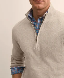Supima® Cotton Pique Quarter-Zip Sweater