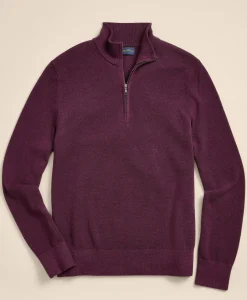 Supima® Cotton Pique Quarter-Zip Sweater