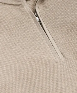 Supima® Cotton Pique Quarter-Zip Sweater