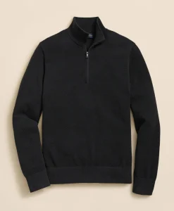 Supima® Cotton Pique Quarter-Zip Sweater