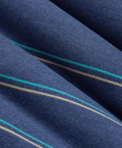 Supima® Cotton Pique Woven-Collar Striped Vintage Polo Shirt