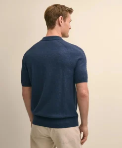 Supima® Cotton Short-Sleeve Argyle Polo Cardigan
