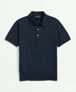 Supima® Cotton Short-Sleeve Polo Sweater