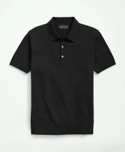 Supima® Cotton Short-Sleeve Polo Sweater