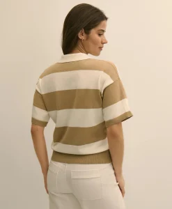 Supima® Cotton Short-Sleeve Rugby Polo Sweater