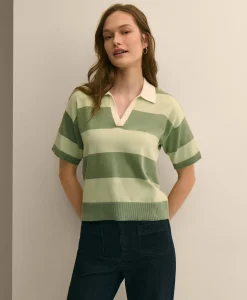 Supima® Cotton Short-Sleeve Rugby Polo Sweater