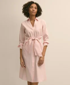 Supima® Cotton Tie-Waist Shirt Dress
