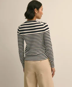 Supima® Cotton Variegated Stripe Cardigan