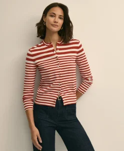 Supima® Cotton Variegated Stripe Cardigan