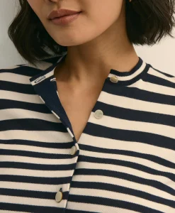 Supima® Cotton Variegated Stripe Cardigan