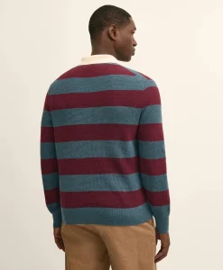 Supima® Cotton Waffle-Stitch Rugby Sweater