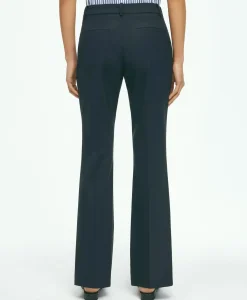 The Essentials Brooks Brothers Stretch Wool Flare Leg Trousers