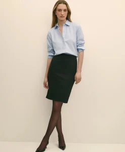 The Essentials Brooks Brothers Stretch Wool Pencil Skirt
