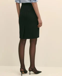 The Essentials Brooks Brothers Stretch Wool Pencil Skirt