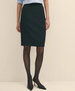 The Essentials Brooks Brothers Stretch Wool Pencil Skirt
