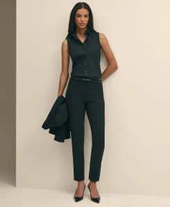 The Essentials Brooks Brothers Stretch Wool Slim Crop Pants