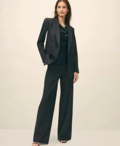 The Essentials Double-Breasted Peak Lapel Jacket in Wool Blend