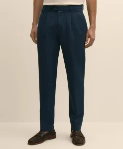 The Pleated Linen-Cotton Pants