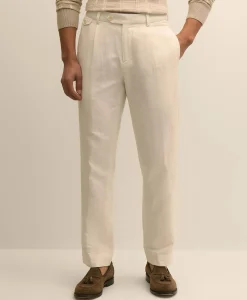 The Pleated Linen-Cotton Pants