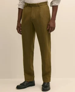 The Pleated Linen-Cotton Pants