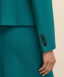 Three-Button Stretch Crepe Blazer