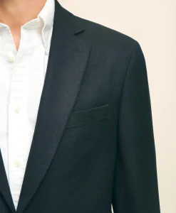 Traditional Fit Stretch Wool Hopsack Blazer