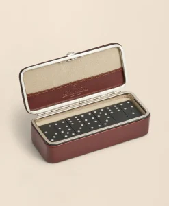 Travel Dominoes Game With Calfskin Case