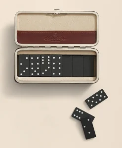 Travel Dominoes Game With Calfskin Case