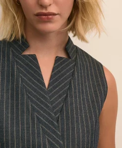 Viscose Blend Pinstripe Vest