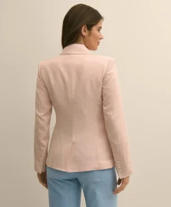 Viscose Melange Tweed Double-Breasted Jacket
