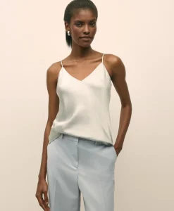 V-Neck Cami in Washable Silk Charmeuse