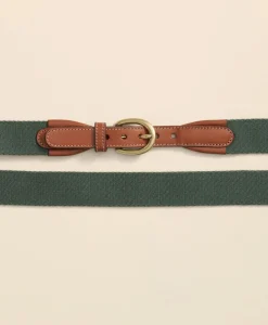 Webbed Leather-Accent Belt
