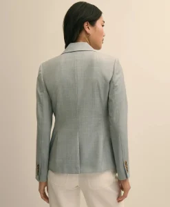Wool-Blend Plaid Jacket