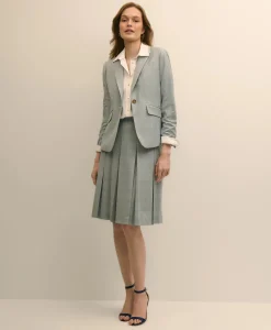 Wool-Blend Pleated Mini Skirt